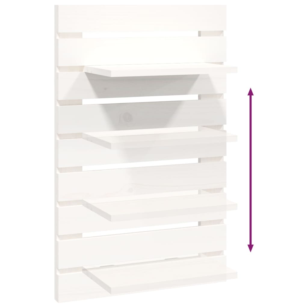 Sieninės lentynos prie lovos, 2vnt., baltos, pušies masyvas