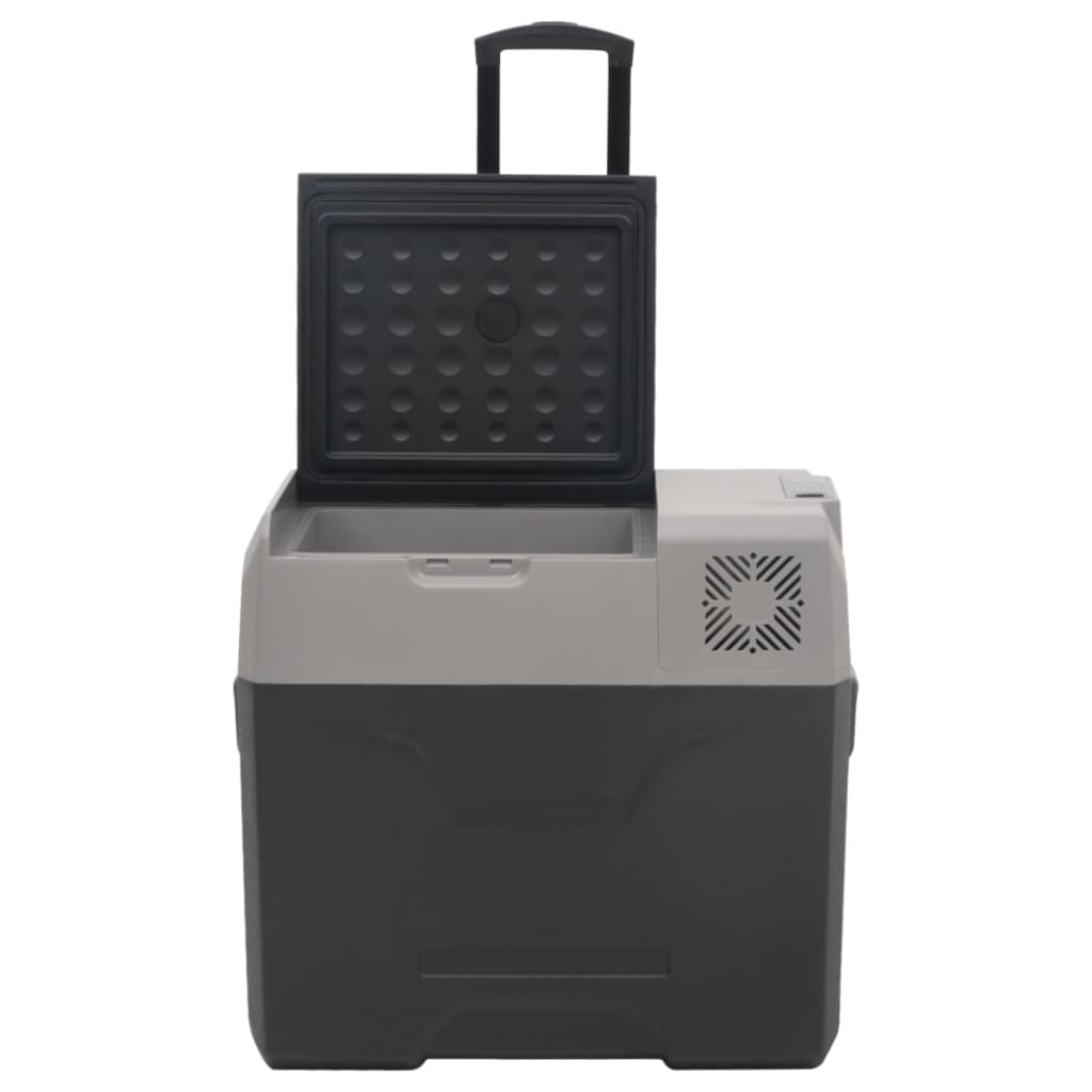 Šaltdėžė su ratukais ir rankena, juoda ir pilka, 40l, PP