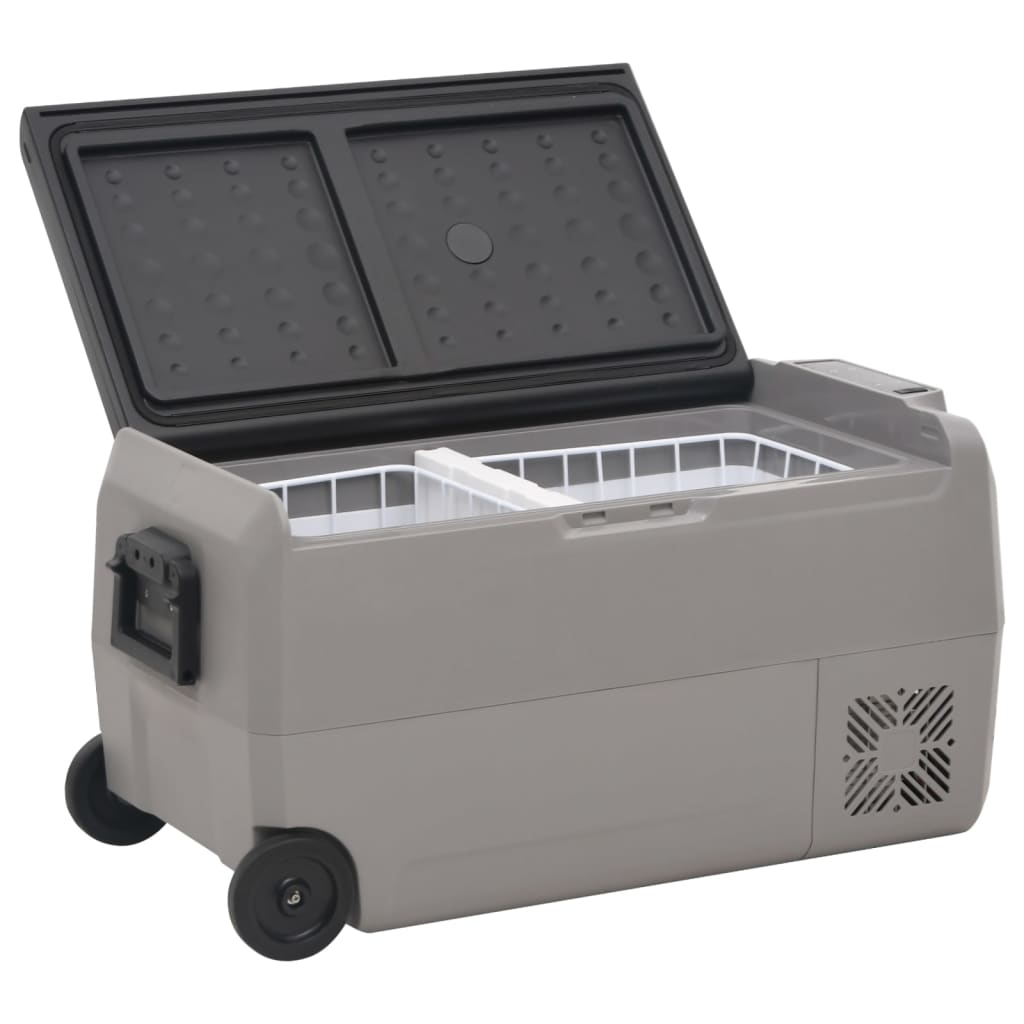 Šaltdėžė su ratukais ir rankena, juoda ir pilka, 36l, PP ir PE