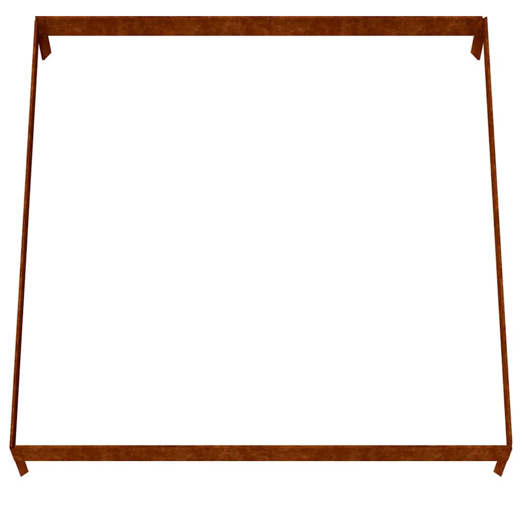 Aukštas sodo lovelis, 100x100x18,5cm, Corten plienas