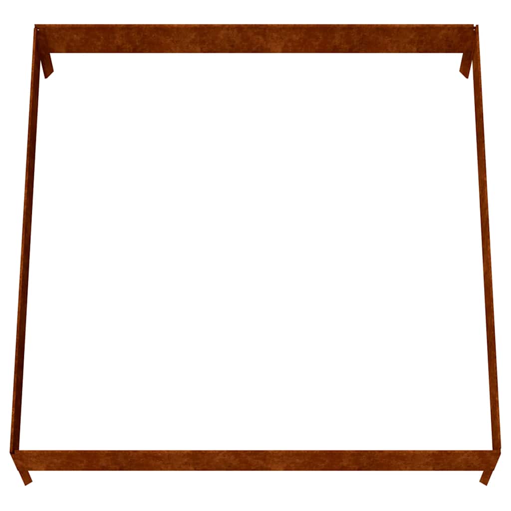 Aukštas sodo lovelis, 100x100x26cm, Corten plienas