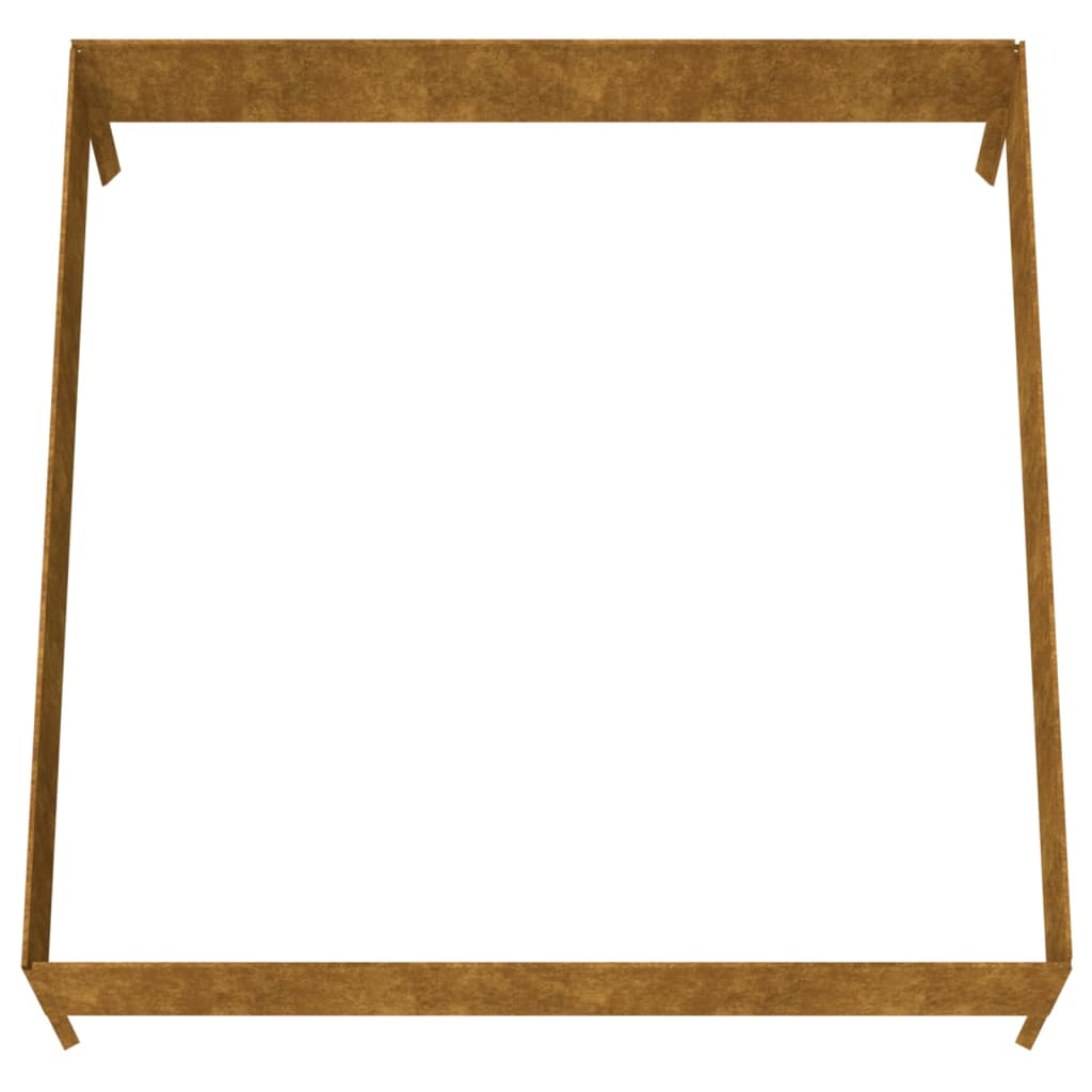 Aukštas sodo lovelis, 100x100x33,5cm, Corten plienas