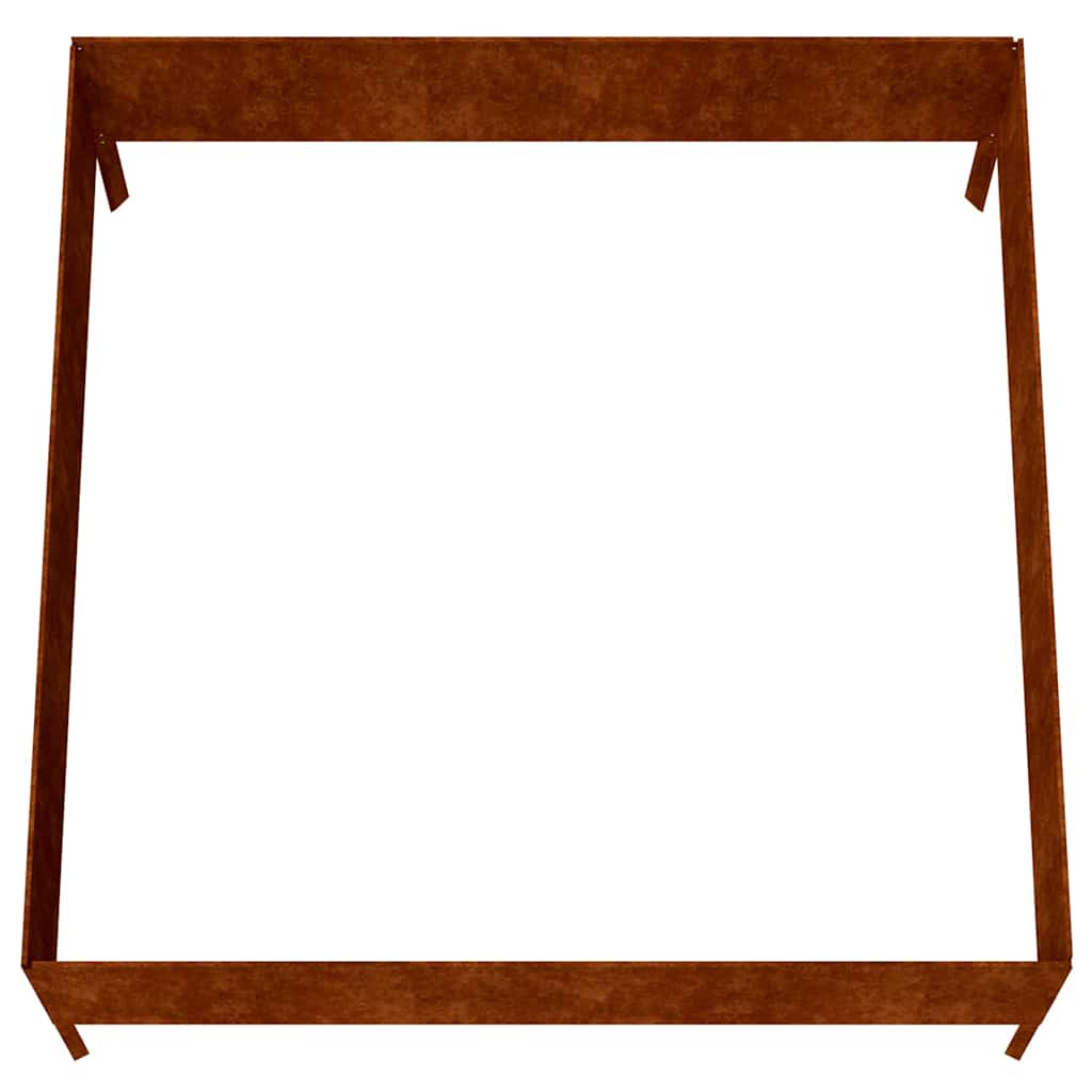 Aukštas sodo lovelis, 100x100x41cm, Corten plienas