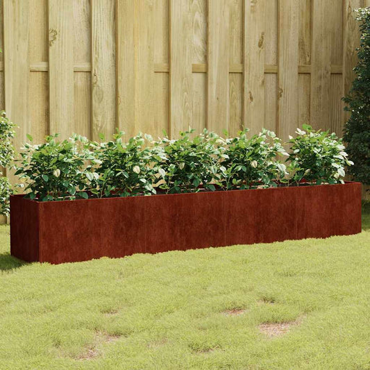 Aukštas sodo lovelis, 200x40x40cm, Corten plienas