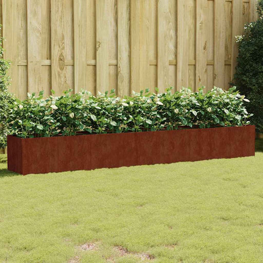 Aukštas sodo lovelis, 280x40x40cm, Corten plienas