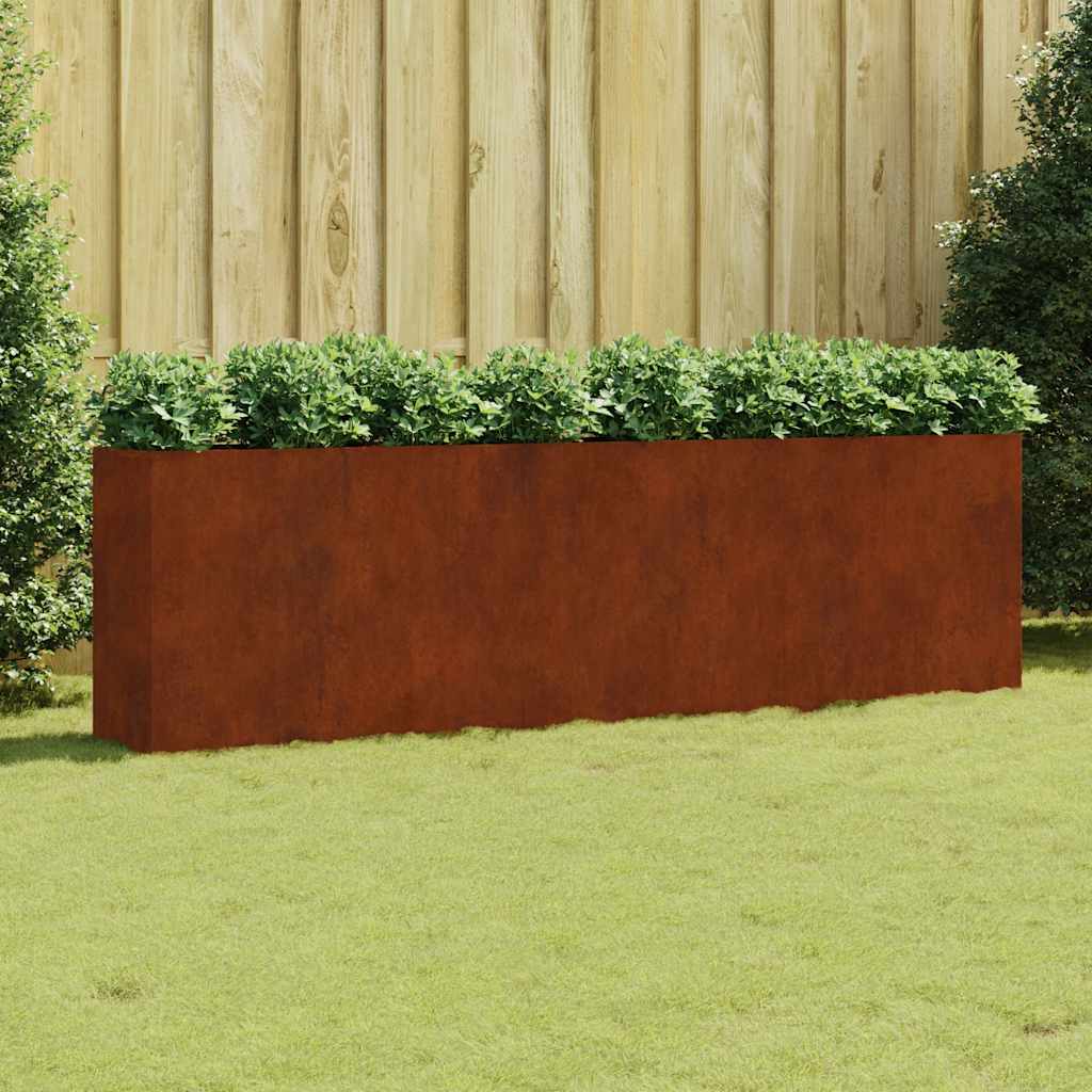 Aukštas sodo lovelis, 280x40x80cm, Corten plienas