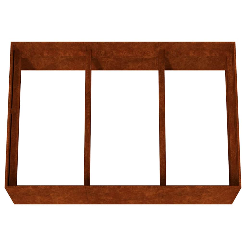 Aukštas sodo lovelis, 120x80x40cm, Corten plienas