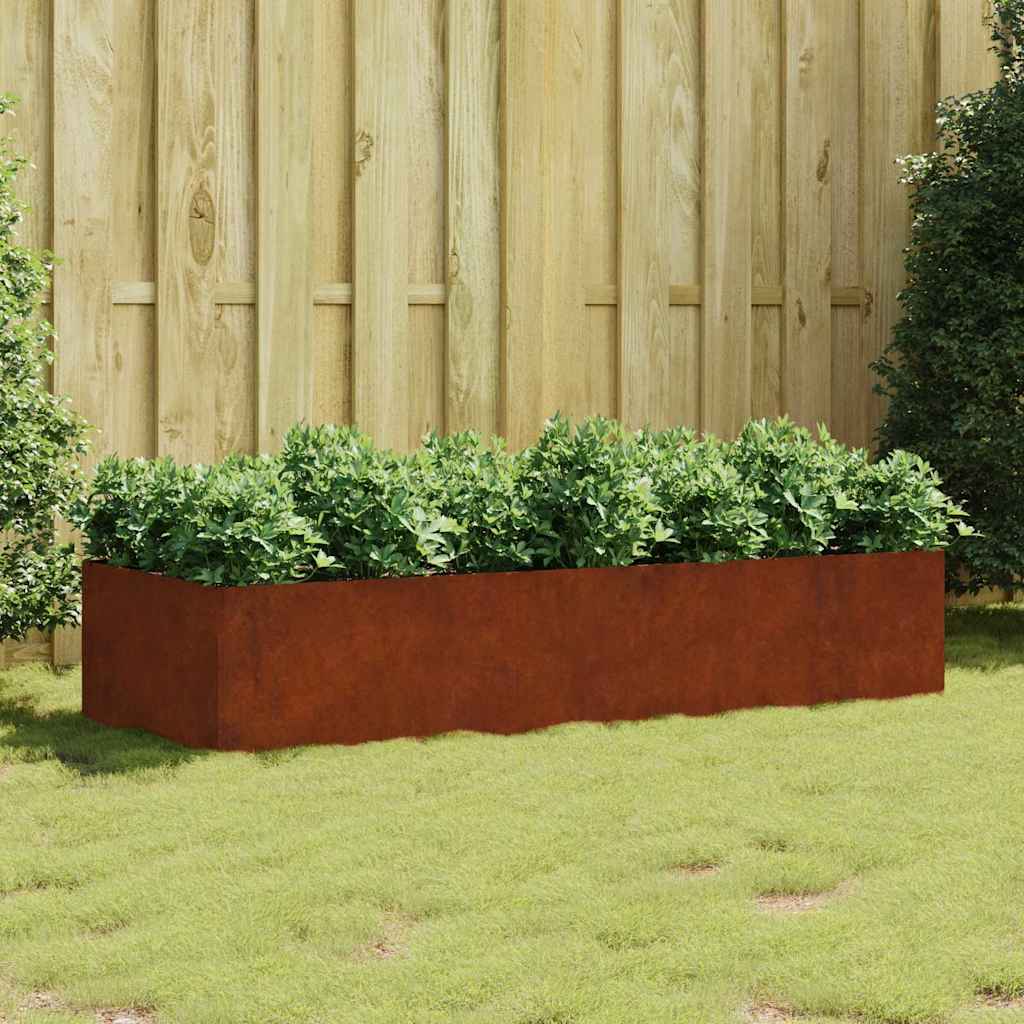 Aukštas sodo lovelis, 200x80x40cm, Corten plienas