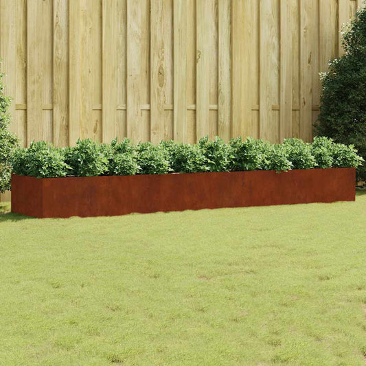 Aukštas sodo lovelis, 360x80x40cm, Corten plienas