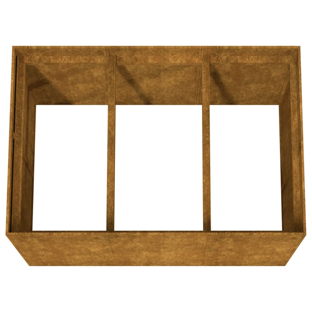 Aukštas sodo lovelis, 120x80x80cm, Corten plienas
