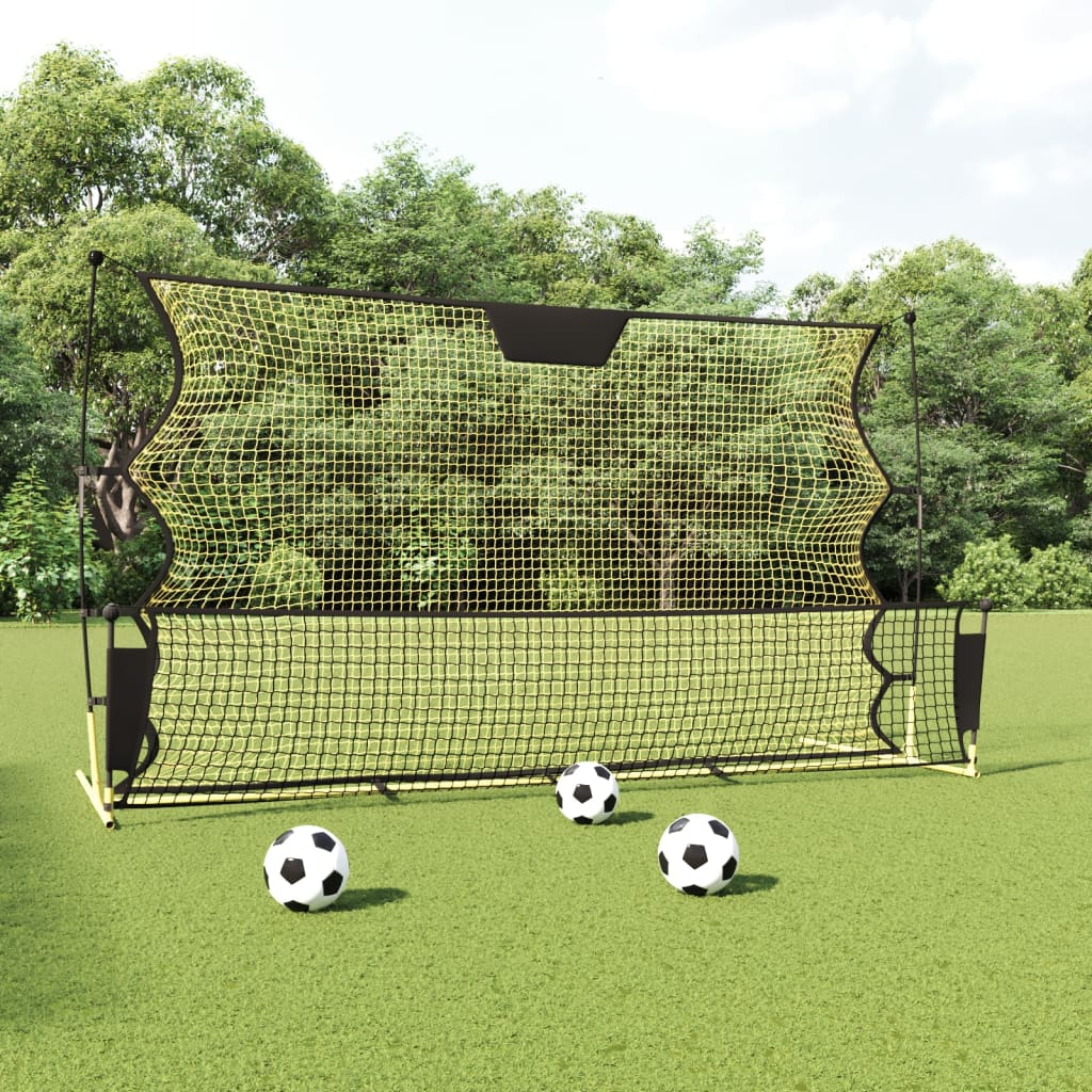 Futbolo tinklas, juodas/geltonas, 183x85x120cm, poliesteris