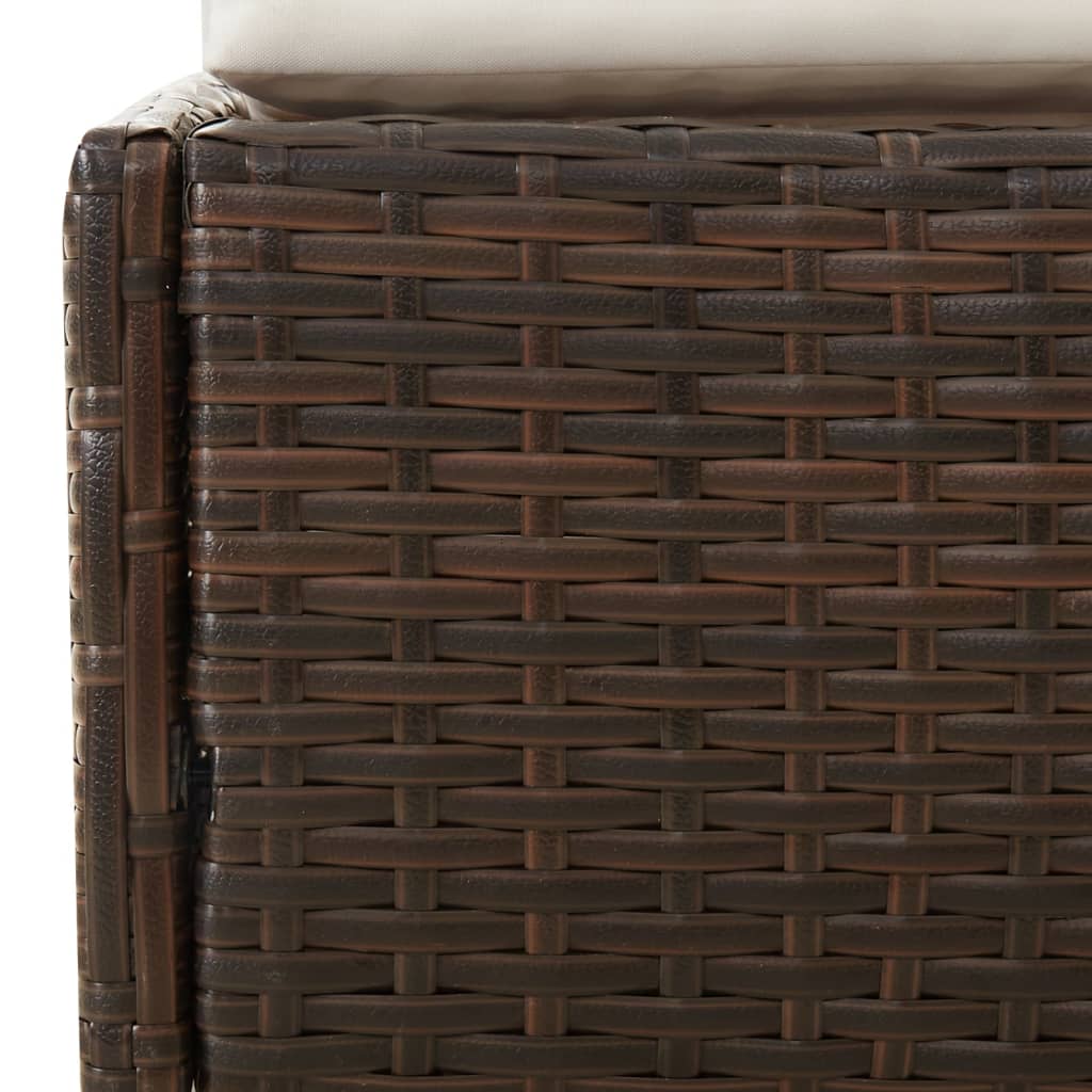Saulės gultas su stogeliu, rudas, 200x114x128cm, poliratanas