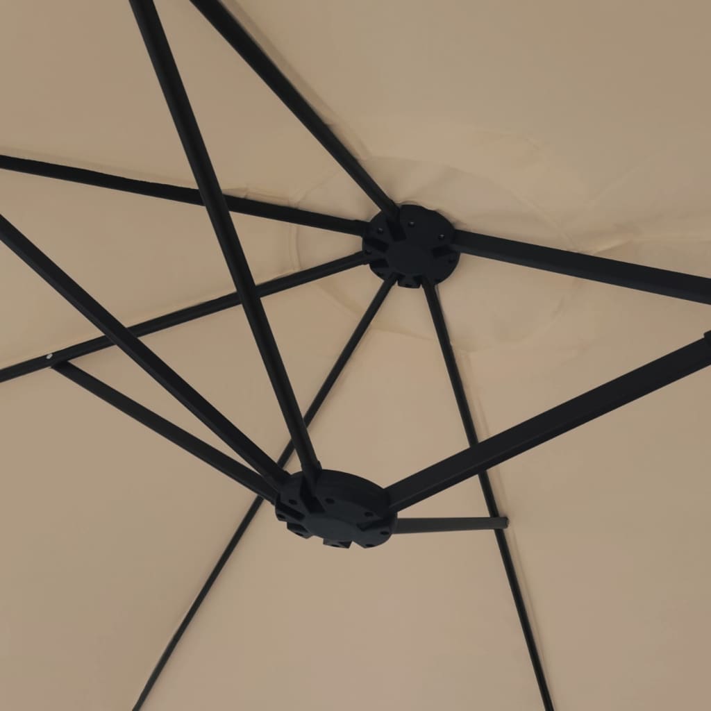 Dvigubas skėtis nuo saulės, taupe spalvos, 449x265cm