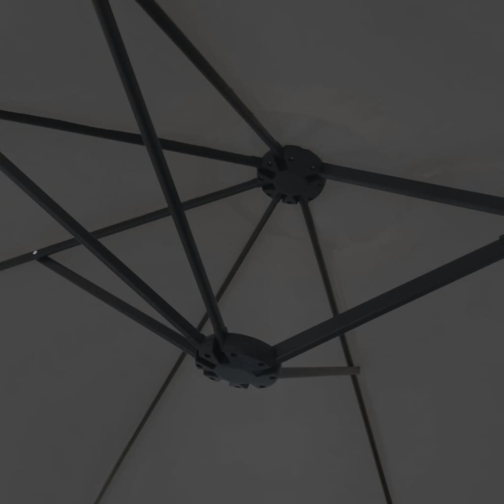 Dvigubas sodo skėtis nuo saulės su LED, antracito, 449x265cm