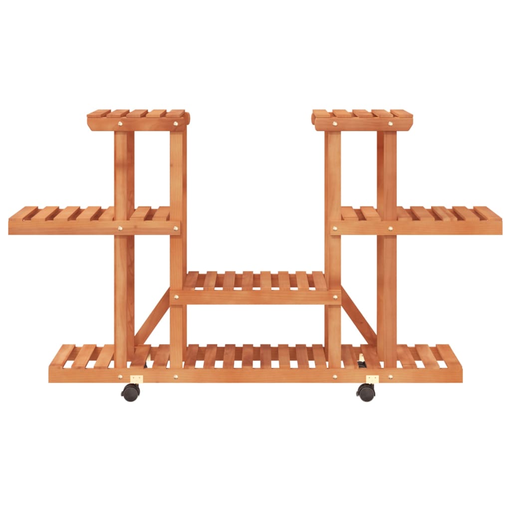 Gėlių stovas su ratukais, 110x25x78cm, eglės medienos masyvas