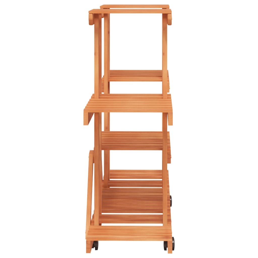 Gėlių stovas su ratukais, 110x25x78cm, eglės medienos masyvas