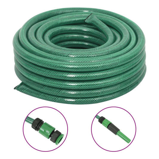 Sodo žarna su tvirtinimo detalėmis, žalia, 0,75", 100m, PVC