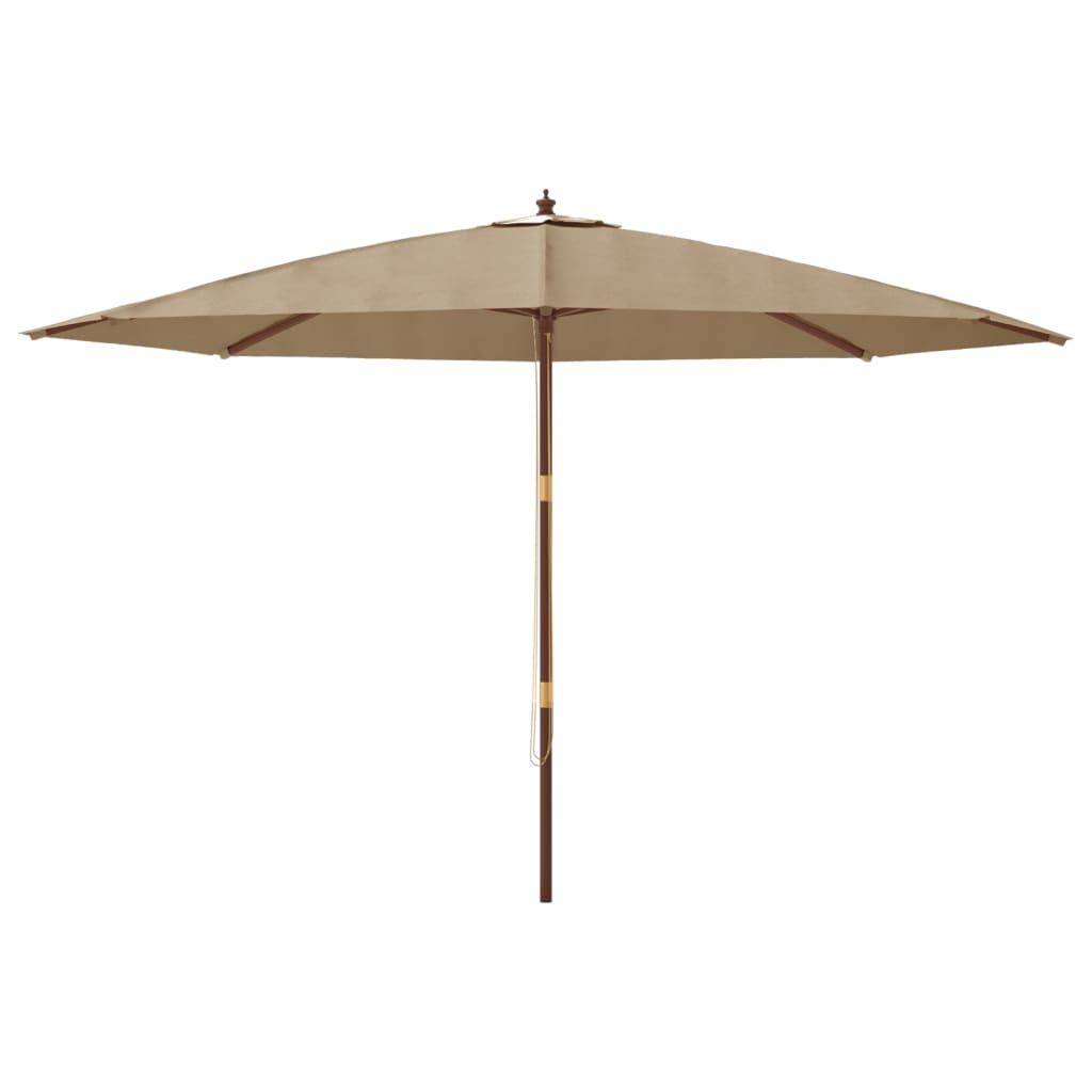 Sodo skėtis su mediniu stulpu, taupe spalvos, 400x273cm