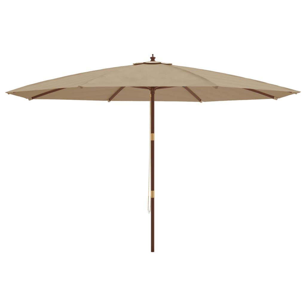 Sodo skėtis su mediniu stulpu, taupe spalvos, 400x273cm