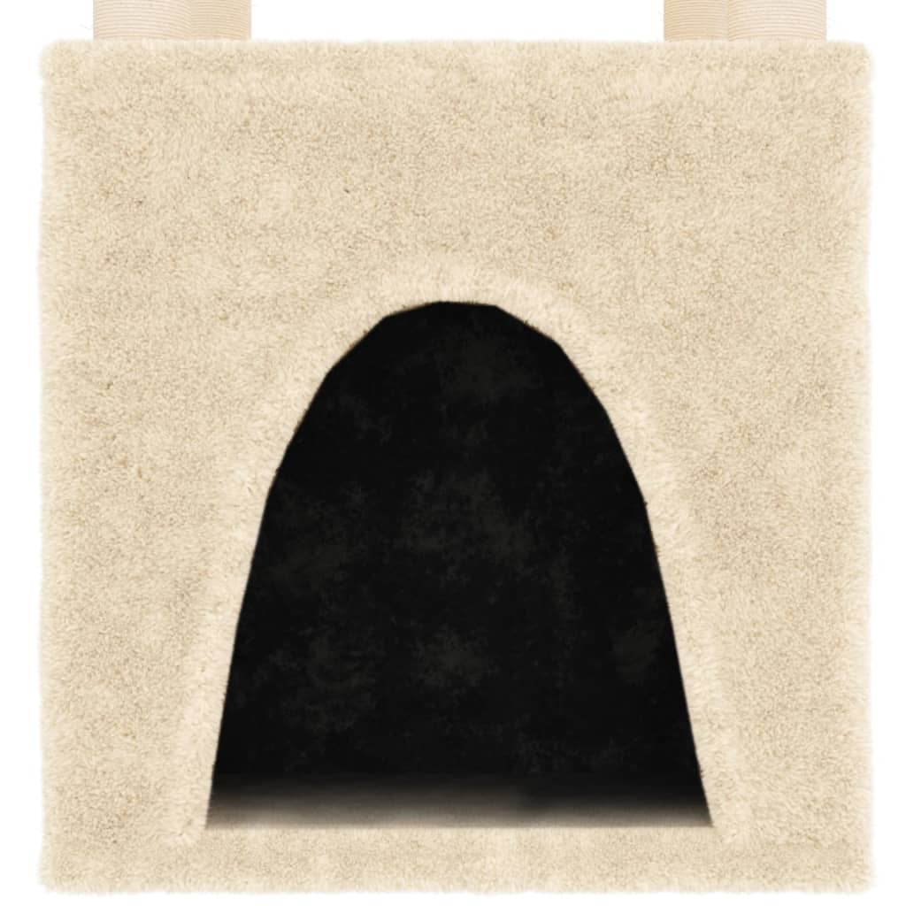 Draskyklė katėms su stovais iš sizalio, kreminės spalvos, 147cm