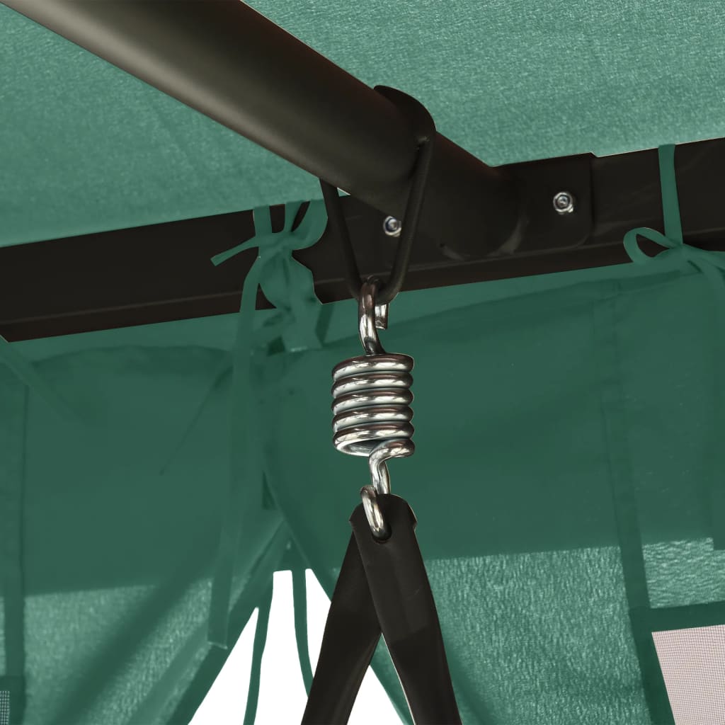 Sodo pavėsinė/sūpynės, žalios spalvos, audinys ir plienas