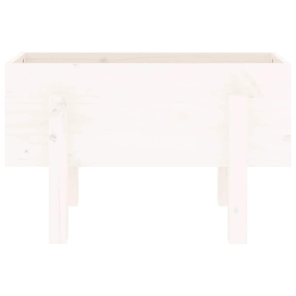 Sodo lovelis, baltas, 62x30x38cm, pušies medienos masyvas