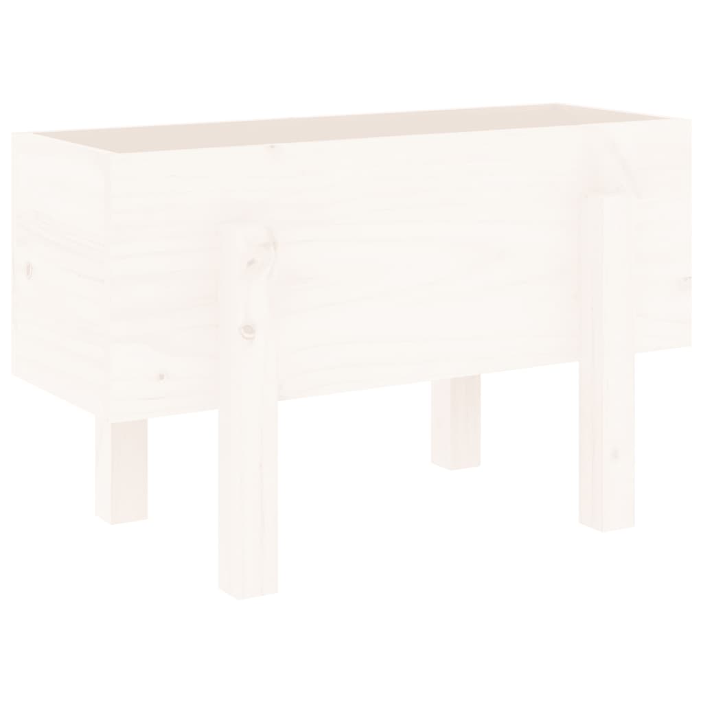 Sodo lovelis, baltas, 62x30x38cm, pušies medienos masyvas