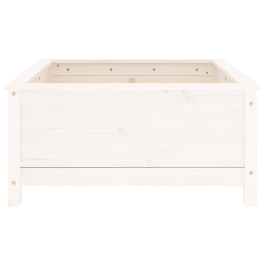 Sodo lovelis, baltas, 82,5x82,5x39cm, pušies medienos masyvas