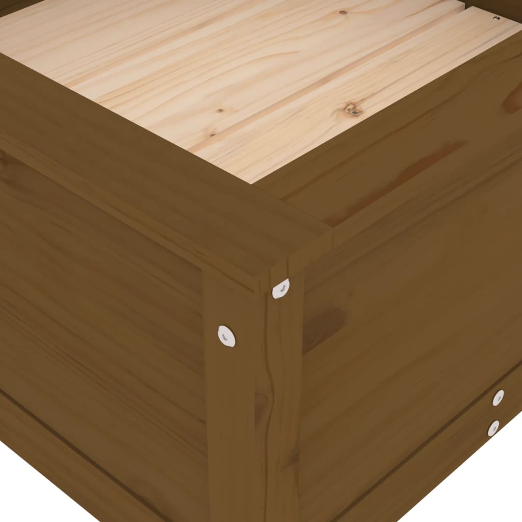 Sodo lovelis, medaus rudas, 82,5x82,5x39cm, pušies masyvas