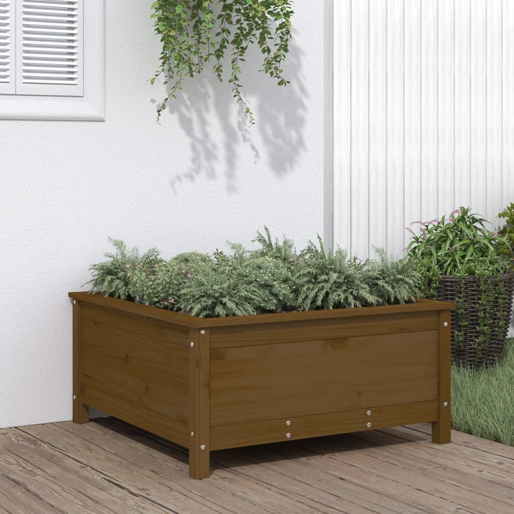 Sodo lovelis, medaus rudas, 82,5x82,5x39cm, pušies masyvas