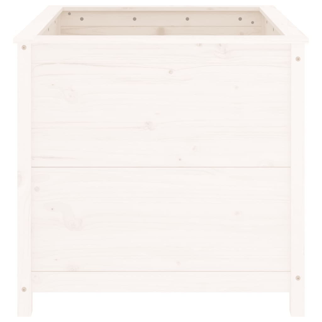Sodo lovelis, baltas, 82,5x82,5x78cm, pušies medienos masyvas