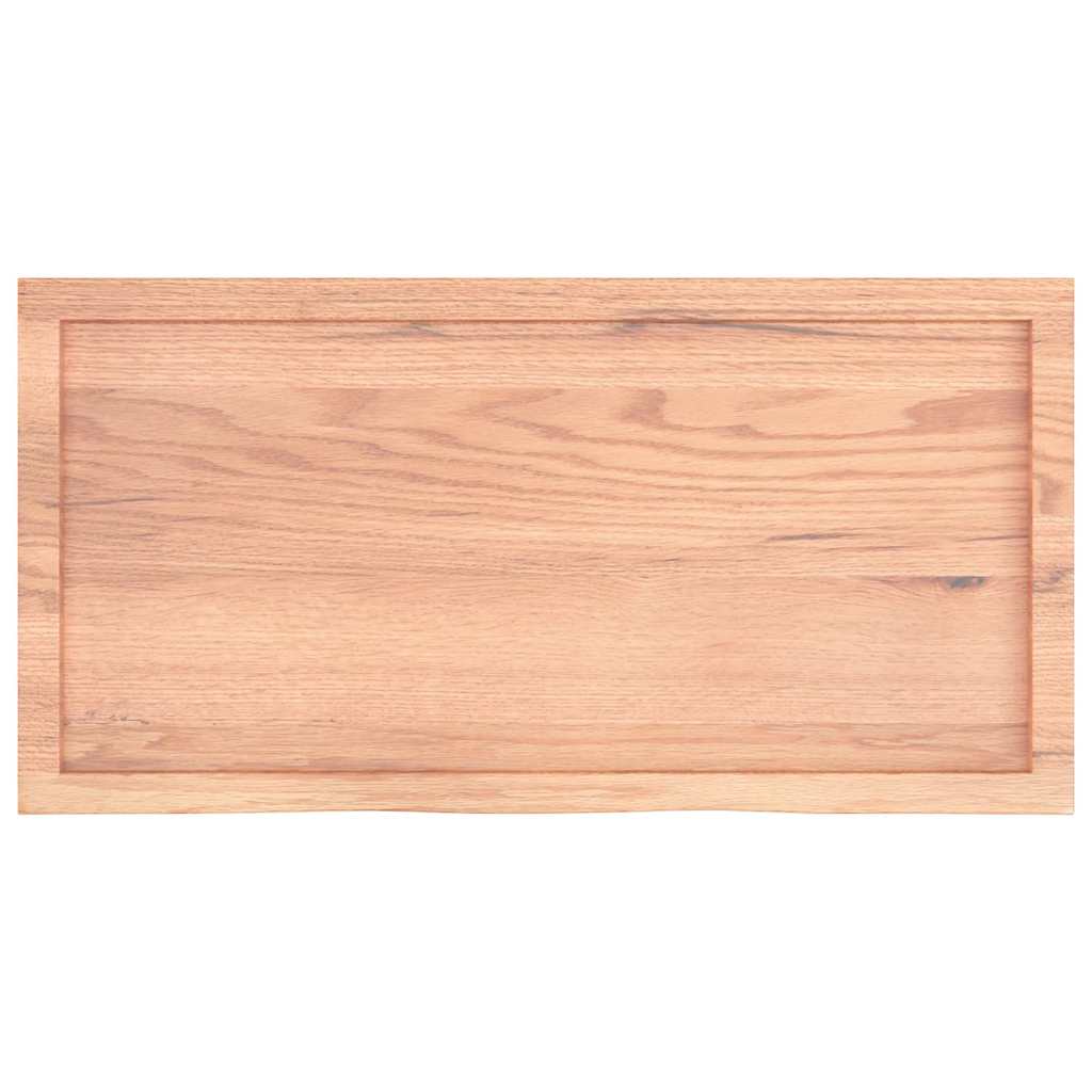 Sieninė lentyna, šviesiai ruda, 100x50x(2-4) cm, ąžuolo masyvas
