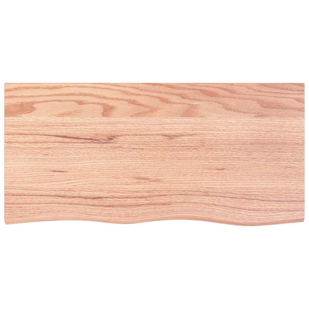 Sieninė lentyna, šviesiai ruda, 100x50x(2-6) cm, ąžuolo masyvas