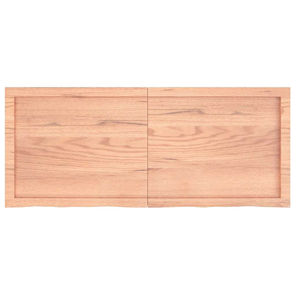 Sieninė lentyna, šviesiai ruda, 120x50x(2-6) cm, ąžuolo masyvas