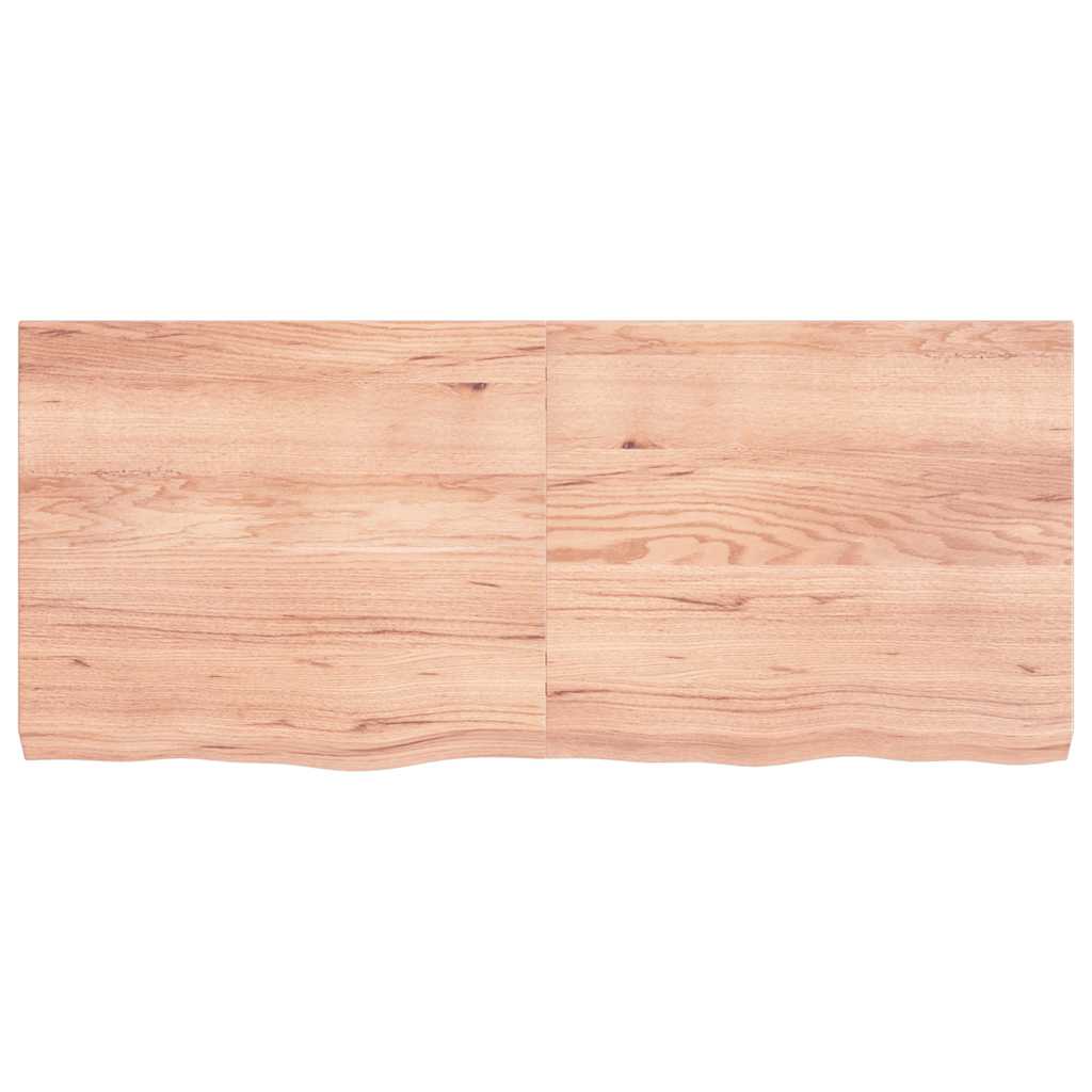 Sieninė lentyna, šviesiai ruda, 140x60x(2-6) cm, ąžuolo masyva6