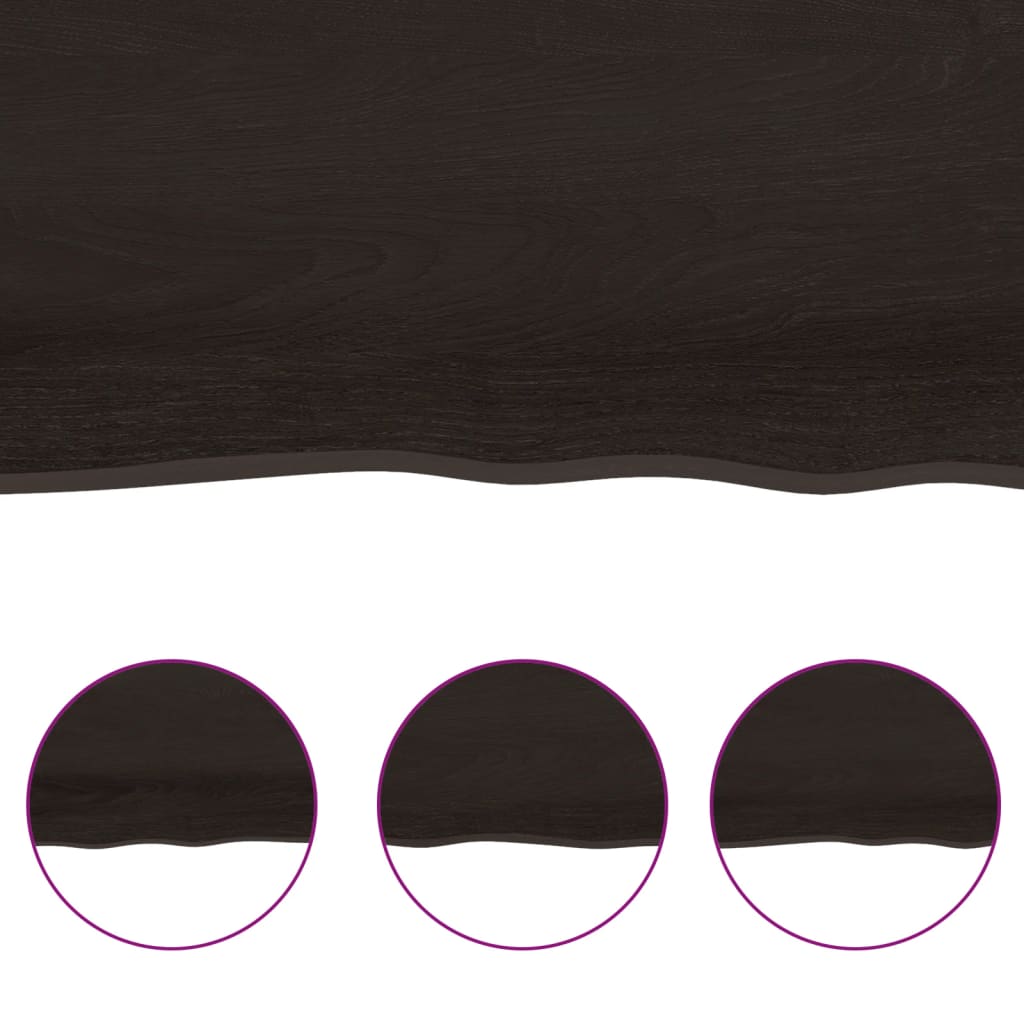 Sieninė lentyna, tamsiai ruda, 60x30x(2-6) cm, ąžuolo masyvas