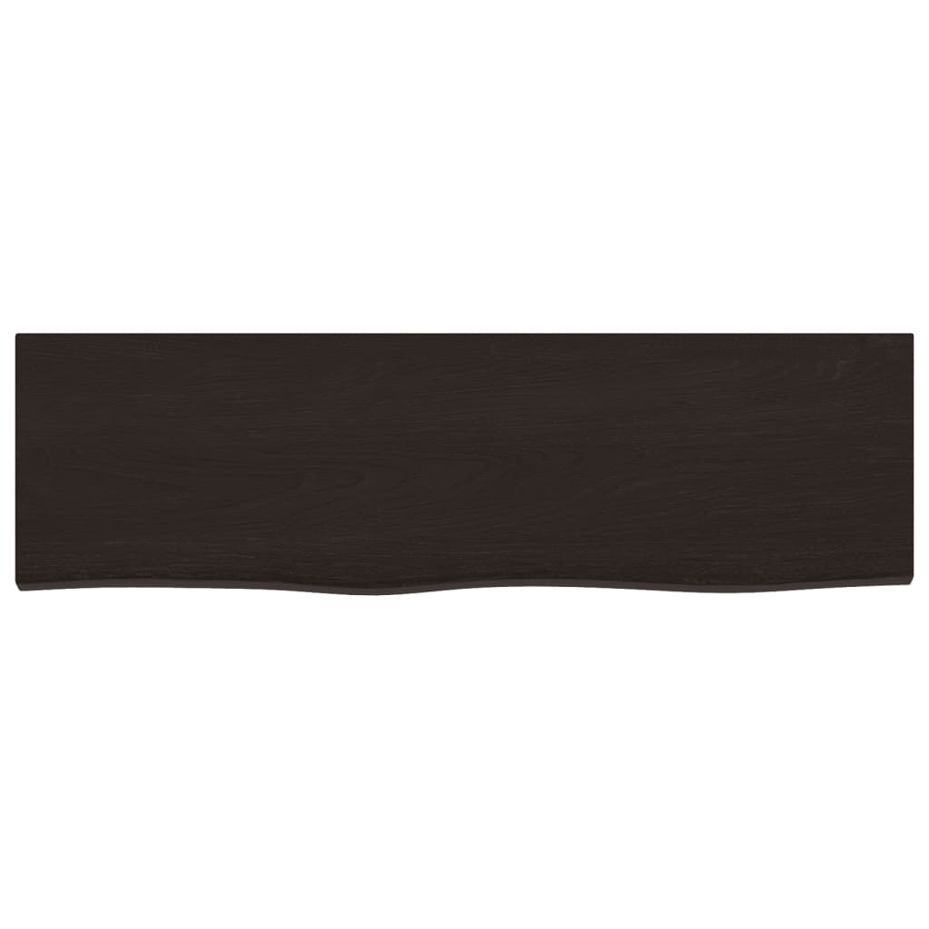 Sieninė lentyna, tamsiai ruda, 100x30x(2-4) cm, ąžuolo masyvas