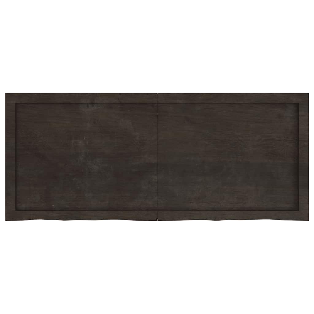 Sieninė lentyna, tamsiai ruda, 120x50x(2-4) cm, ąžuolo masyvas