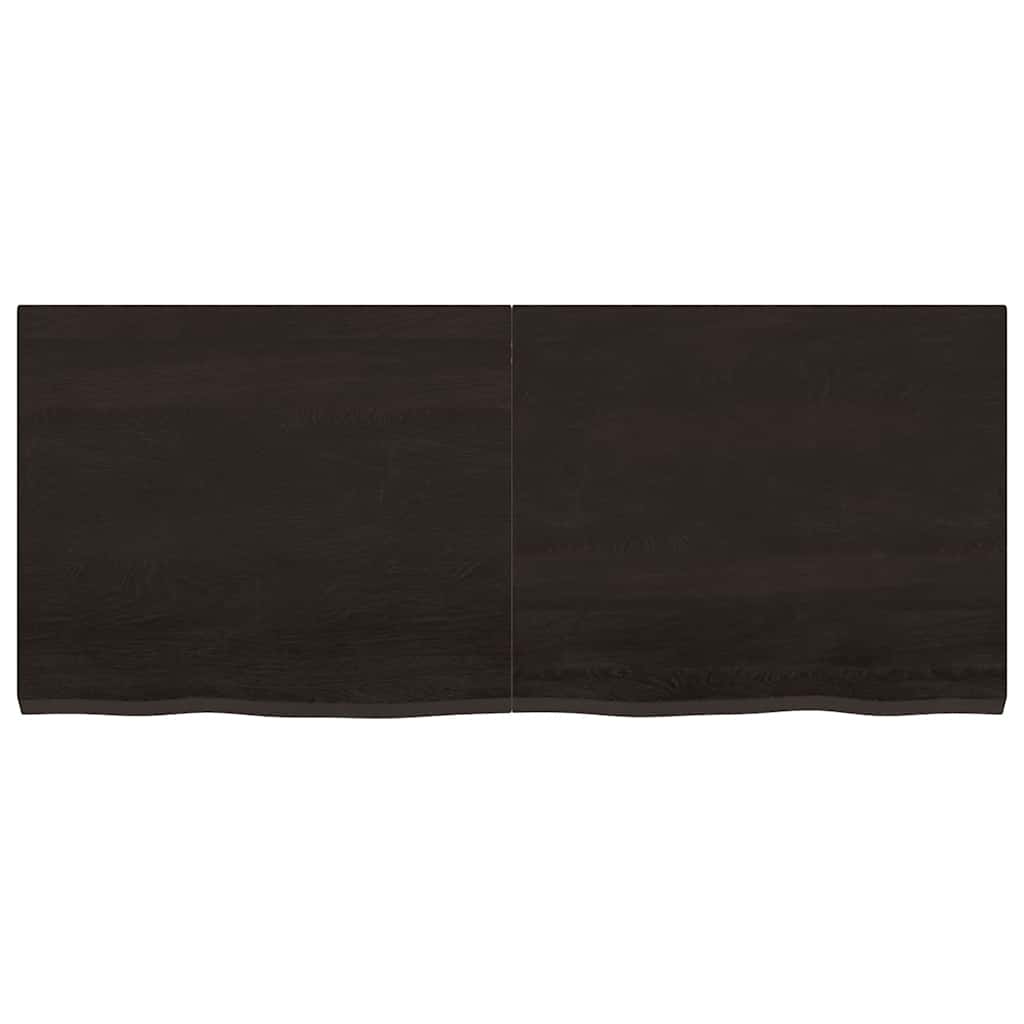 Sieninė lentyna, tamsiai ruda, 120x50x(2-4) cm, ąžuolo masyvas