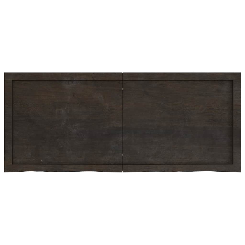 Sieninė lentyna, tamsiai ruda, 120x50x(2-6) cm, ąžuolo masyvas