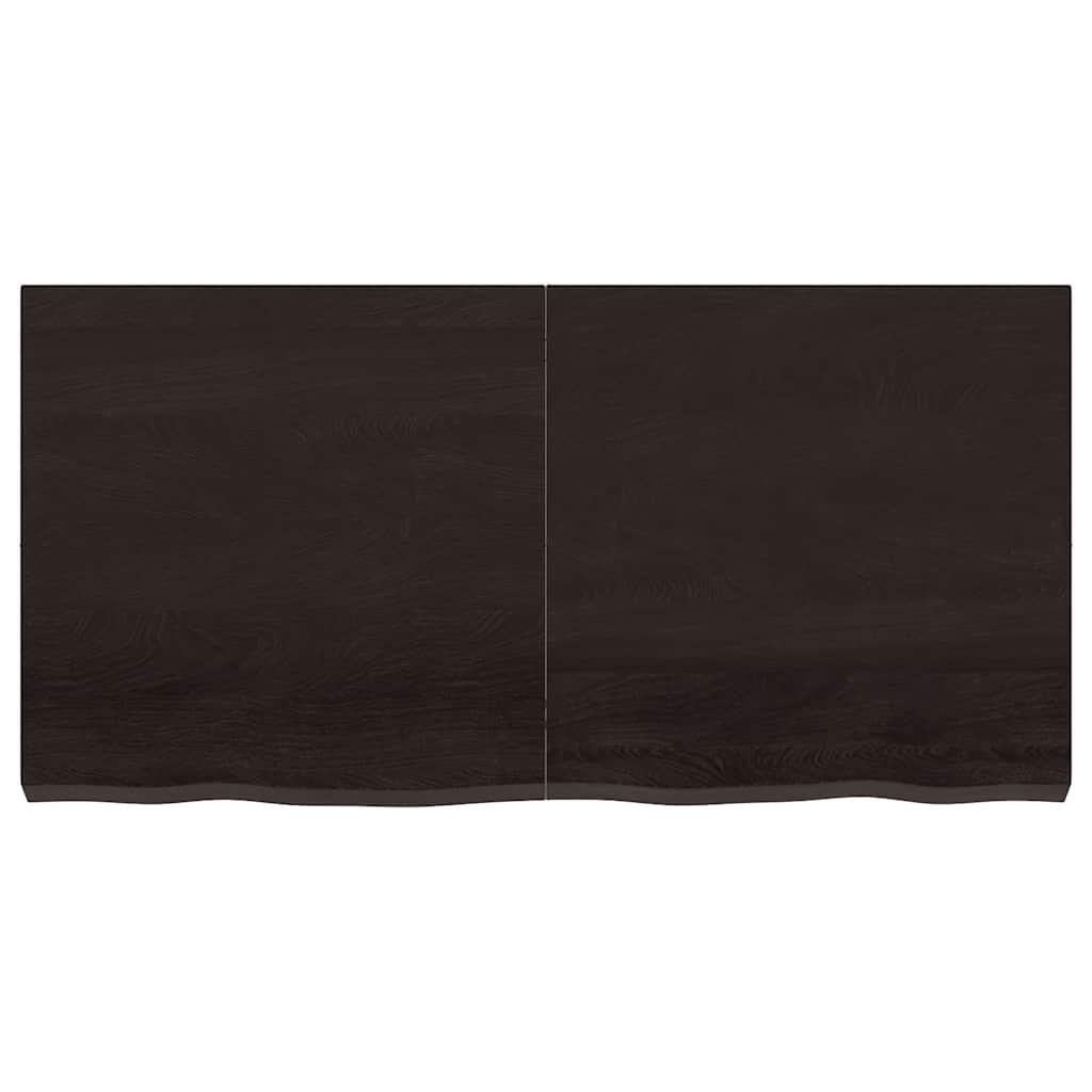 Sieninė lentyna, tamsiai ruda, 120x60x(2-6) cm, ąžuolo masyvas