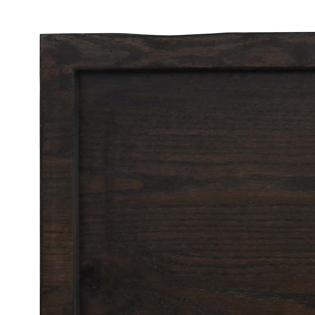 Sieninė lentyna, tamsiai ruda, 140x50x(2-4) cm, ąžuolo masyvas