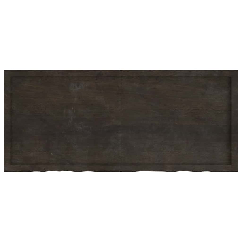 Sieninė lentyna, tamsiai ruda, 140x60x(2-4) cm, ąžuolo masyvas
