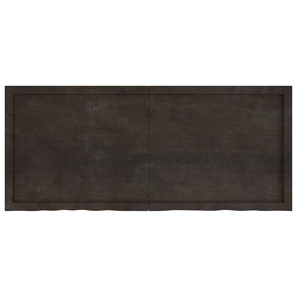 Sieninė lentyna, tamsiai ruda, 140x60x(2-6) cm, ąžuolo masyvas