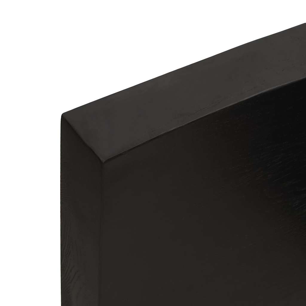 Sieninė lentyna, tamsiai ruda, 200x50x(2-6) cm, ąžuolo masyvas