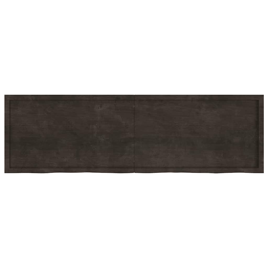 Sieninė lentyna, tamsiai ruda, 200x60x(2-4) cm, ąžuolo masyvas