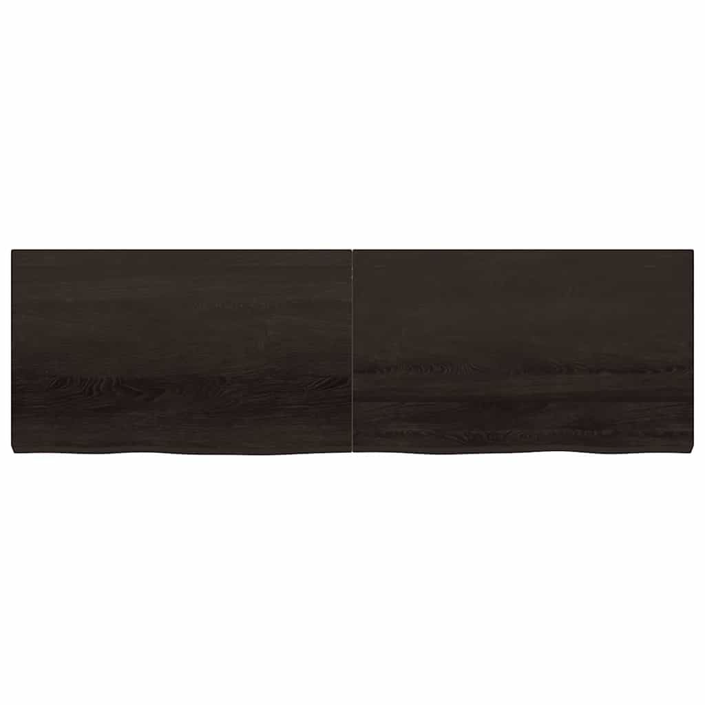 Sieninė lentyna, tamsiai ruda, 200x60x(2-6) cm, ąžuolo masyvas