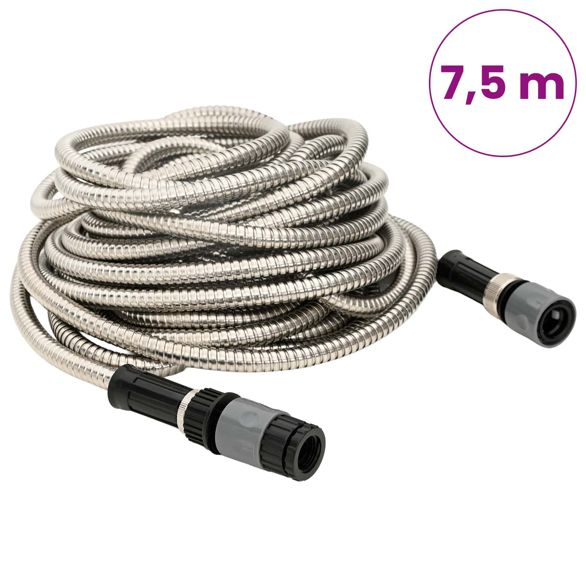 Sodo žarna su purškimo antgaliu, sidabrinė, 0,6", 7,5m, plienas