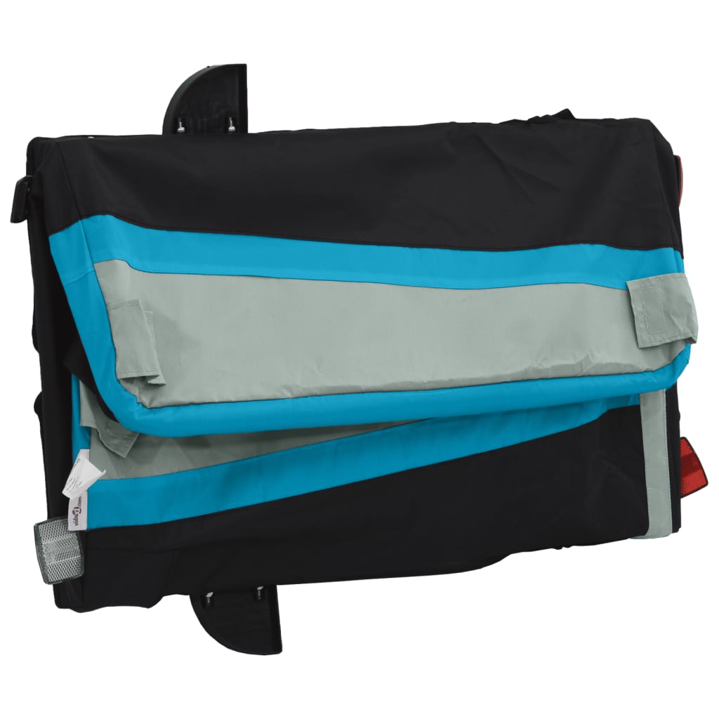 Dviračio priekaba, juodos ir mėlynos spalvos, 30kg, geležis