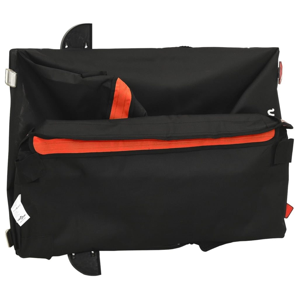 Dviračio priekaba, juodos ir oranžinės spalvos, 45kg, geležis